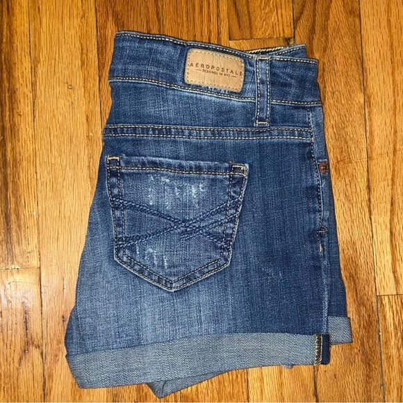 Aéropostale High-Rise Denim Midi Shorts - Picture 4 of 5
